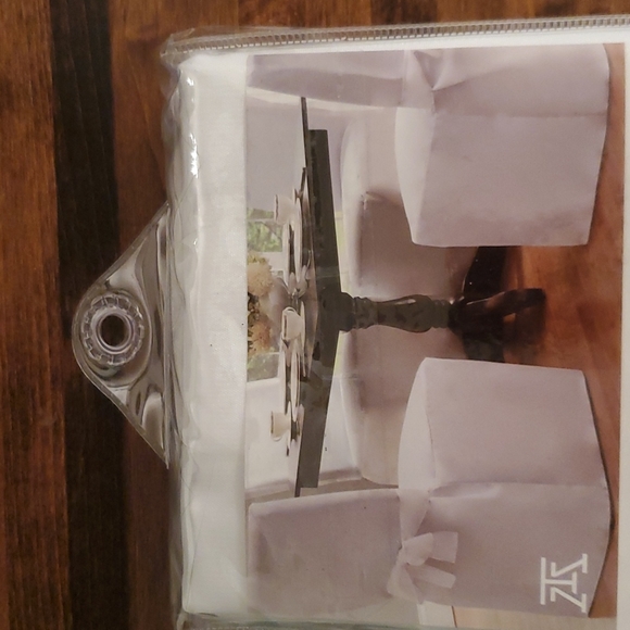 Four White Dining Room Chair Covers - Picture 4 of 7